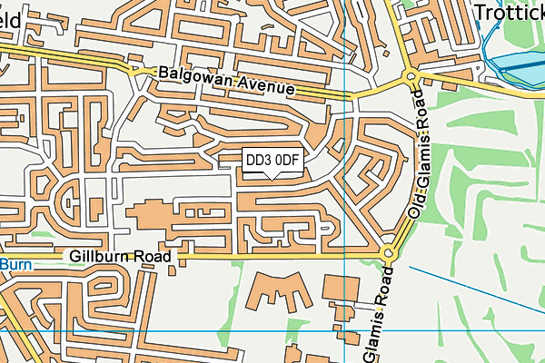 DD3 0DF map - OS VectorMap District (Ordnance Survey)