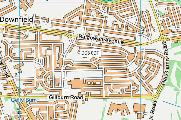 DD3 0DT map - OS VectorMap District (Ordnance Survey)