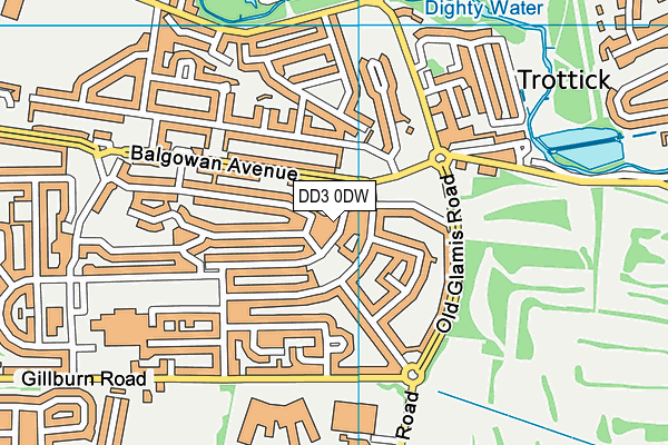 DD3 0DW map - OS VectorMap District (Ordnance Survey)