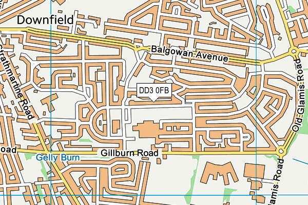 DD3 0FB map - OS VectorMap District (Ordnance Survey)