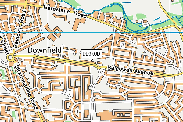 DD3 0JD map - OS VectorMap District (Ordnance Survey)