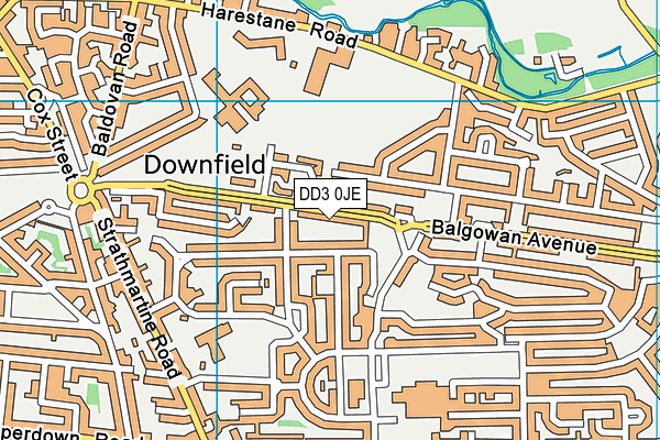 DD3 0JE map - OS VectorMap District (Ordnance Survey)