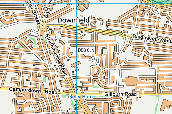 DD3 0JN map - OS VectorMap District (Ordnance Survey)