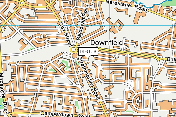 DD3 0JS map - OS VectorMap District (Ordnance Survey)