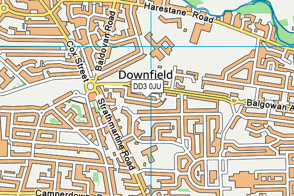 DD3 0JU map - OS VectorMap District (Ordnance Survey)