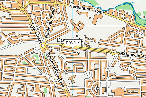DD3 0JX map - OS VectorMap District (Ordnance Survey)