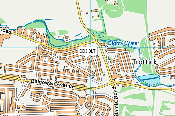 DD3 0LT map - OS VectorMap District (Ordnance Survey)