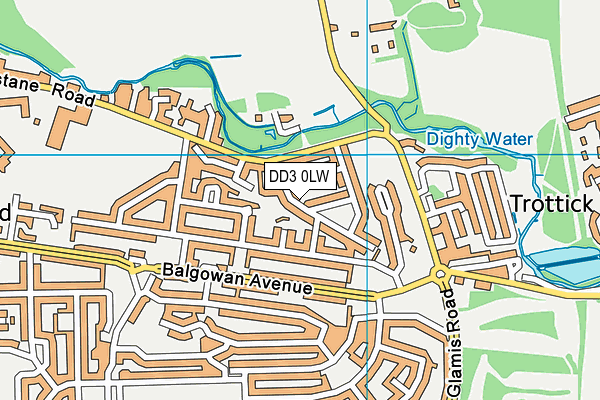 DD3 0LW map - OS VectorMap District (Ordnance Survey)