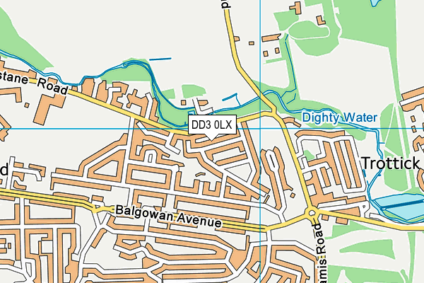 DD3 0LX map - OS VectorMap District (Ordnance Survey)