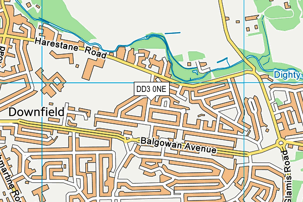 DD3 0NE map - OS VectorMap District (Ordnance Survey)