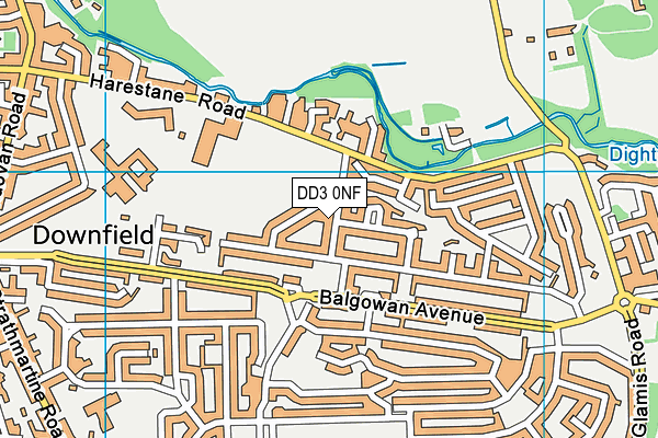 DD3 0NF map - OS VectorMap District (Ordnance Survey)