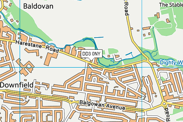 DD3 0NY map - OS VectorMap District (Ordnance Survey)
