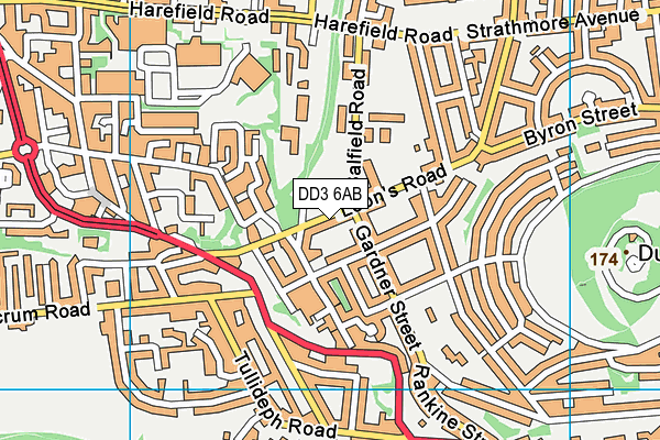 DD3 6AB map - OS VectorMap District (Ordnance Survey)