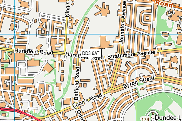 DD3 6AT map - OS VectorMap District (Ordnance Survey)