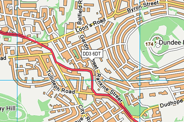 DD3 6DT map - OS VectorMap District (Ordnance Survey)