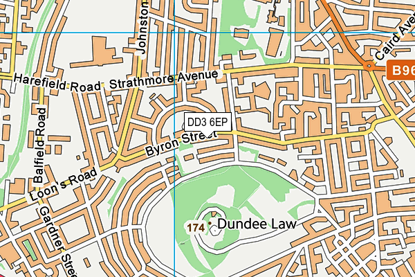 DD3 6EP map - OS VectorMap District (Ordnance Survey)