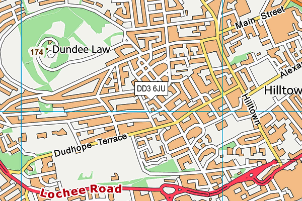 DD3 6JU map - OS VectorMap District (Ordnance Survey)