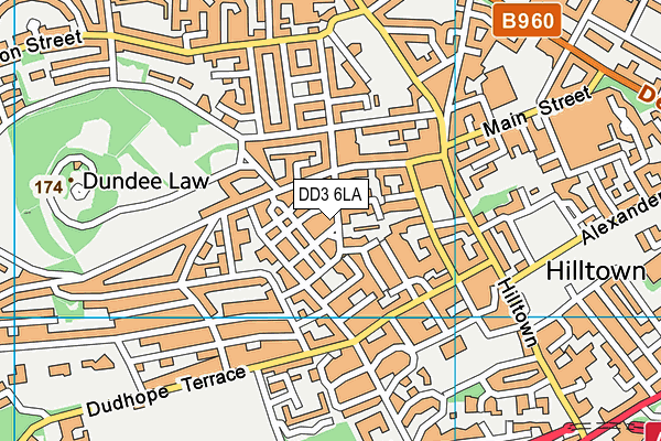 DD3 6LA map - OS VectorMap District (Ordnance Survey)