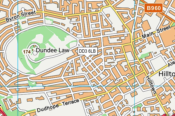 DD3 6LB map - OS VectorMap District (Ordnance Survey)
