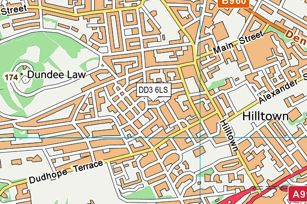 DD3 6LS map - OS VectorMap District (Ordnance Survey)