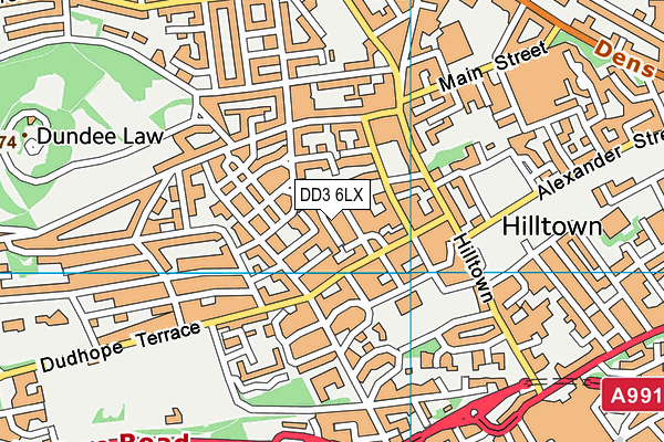 DD3 6LX map - OS VectorMap District (Ordnance Survey)