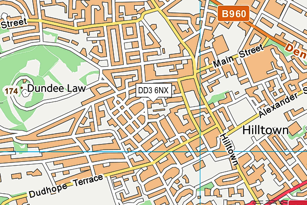 DD3 6NX map - OS VectorMap District (Ordnance Survey)