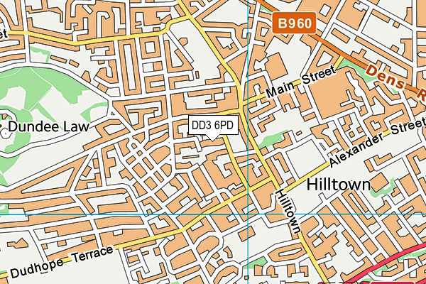DD3 6PD map - OS VectorMap District (Ordnance Survey)