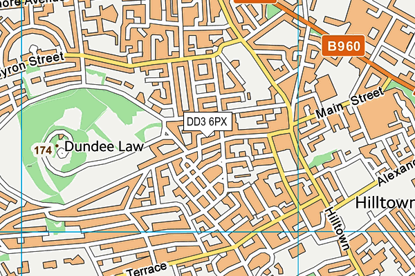 DD3 6PX map - OS VectorMap District (Ordnance Survey)