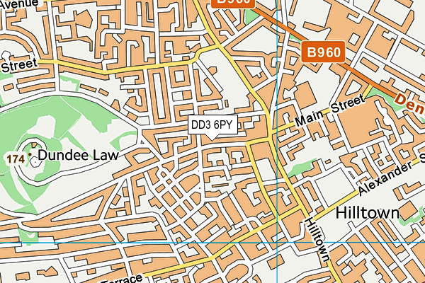 DD3 6PY map - OS VectorMap District (Ordnance Survey)