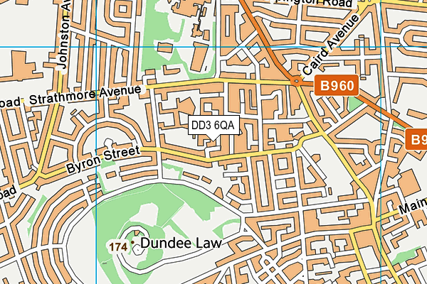 DD3 6QA map - OS VectorMap District (Ordnance Survey)