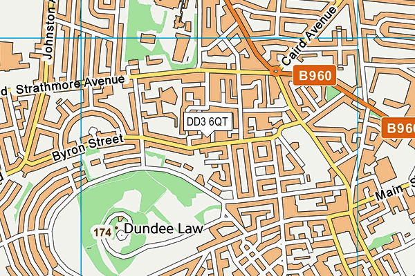 DD3 6QT map - OS VectorMap District (Ordnance Survey)