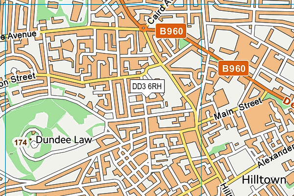 DD3 6RH map - OS VectorMap District (Ordnance Survey)