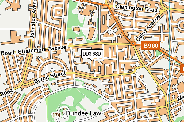 DD3 6SD map - OS VectorMap District (Ordnance Survey)