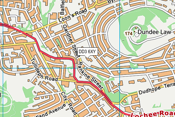 DD3 6XY map - OS VectorMap District (Ordnance Survey)