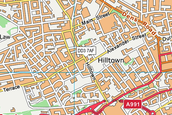 DD3 7AF map - OS VectorMap District (Ordnance Survey)