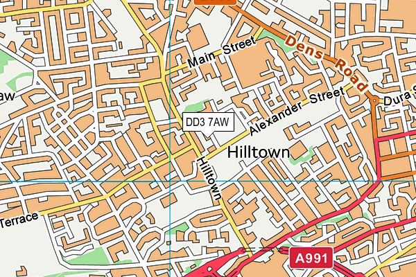 DD3 7AW map - OS VectorMap District (Ordnance Survey)