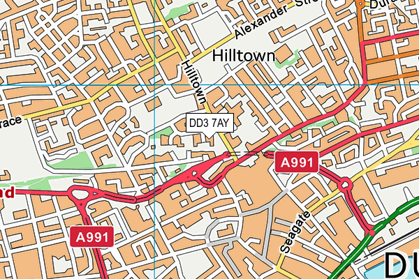 DD3 7AY map - OS VectorMap District (Ordnance Survey)