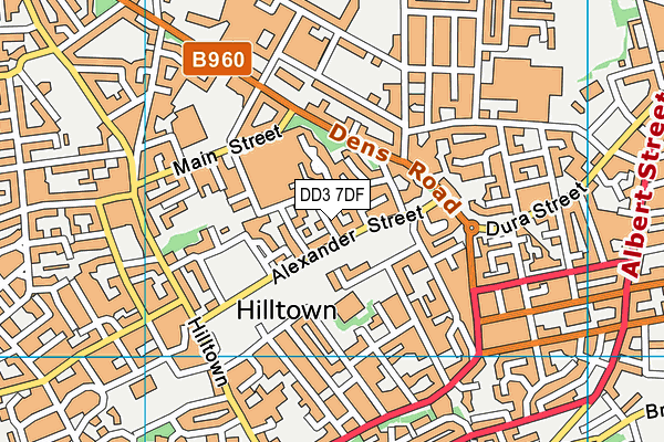 DD3 7DF map - OS VectorMap District (Ordnance Survey)