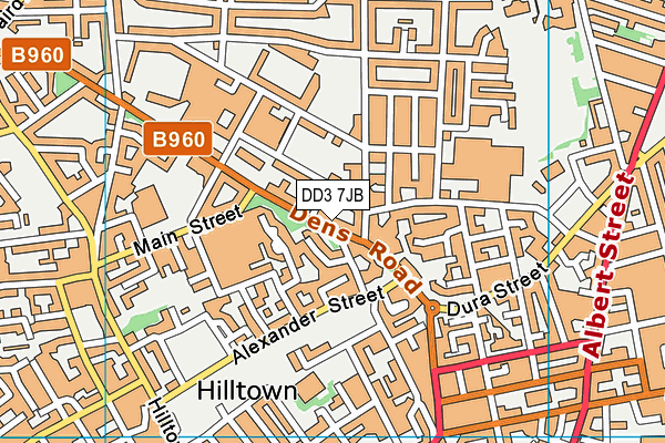 DD3 7JB map - OS VectorMap District (Ordnance Survey)