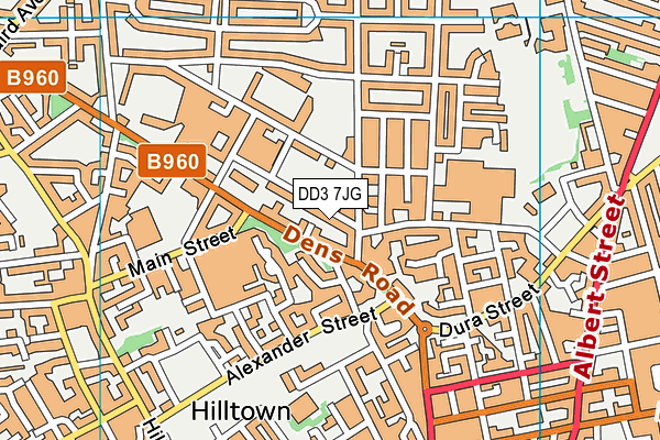 DD3 7JG map - OS VectorMap District (Ordnance Survey)