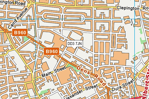 DD3 7JN map - OS VectorMap District (Ordnance Survey)