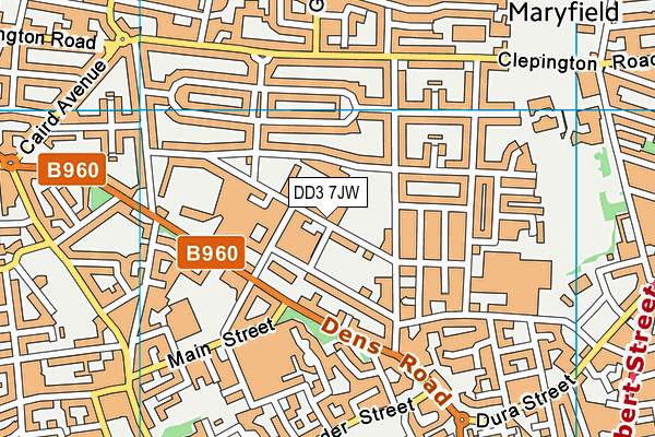 DD3 7JW map - OS VectorMap District (Ordnance Survey)