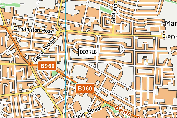 DD3 7LB map - OS VectorMap District (Ordnance Survey)