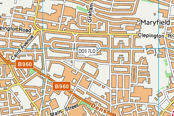 DD3 7LD map - OS VectorMap District (Ordnance Survey)