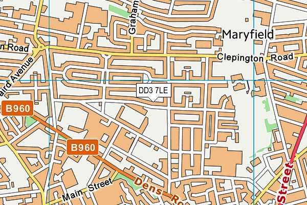 DD3 7LE map - OS VectorMap District (Ordnance Survey)