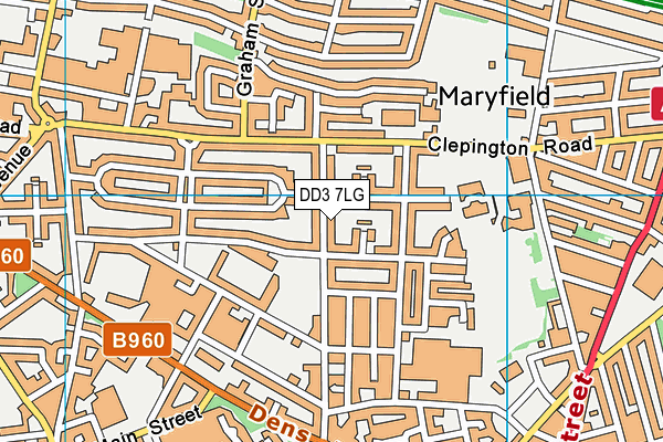 DD3 7LG map - OS VectorMap District (Ordnance Survey)