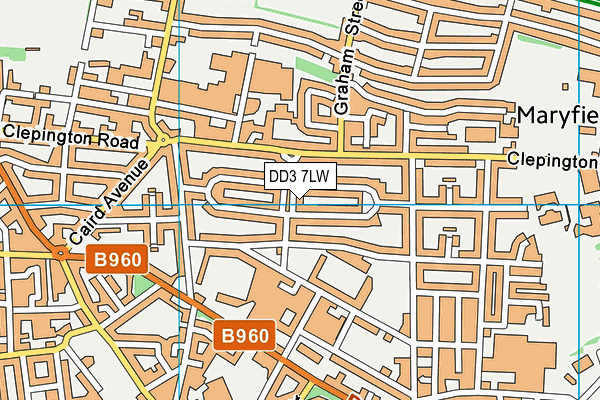 DD3 7LW map - OS VectorMap District (Ordnance Survey)