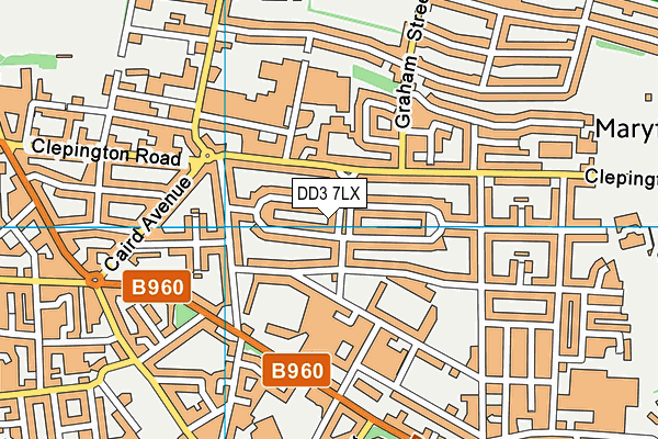 DD3 7LX map - OS VectorMap District (Ordnance Survey)