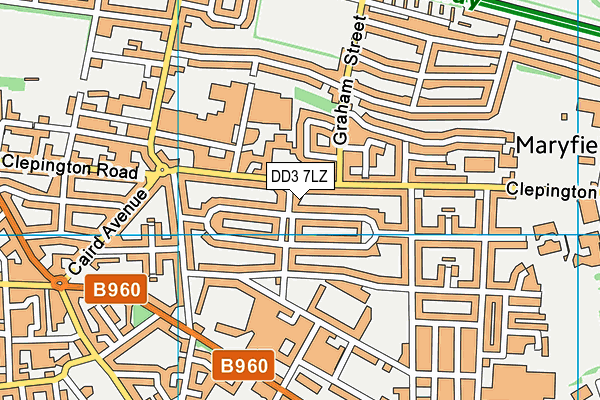 DD3 7LZ map - OS VectorMap District (Ordnance Survey)
