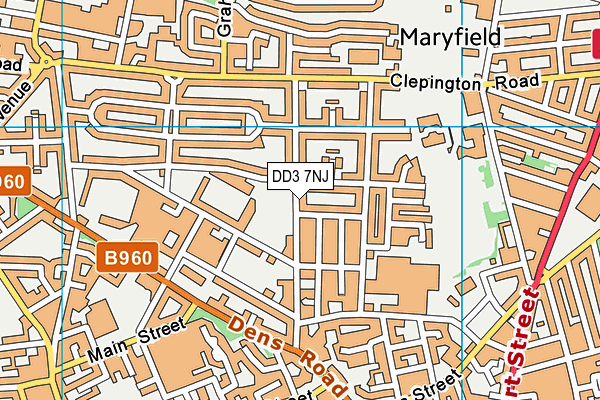 DD3 7NJ map - OS VectorMap District (Ordnance Survey)